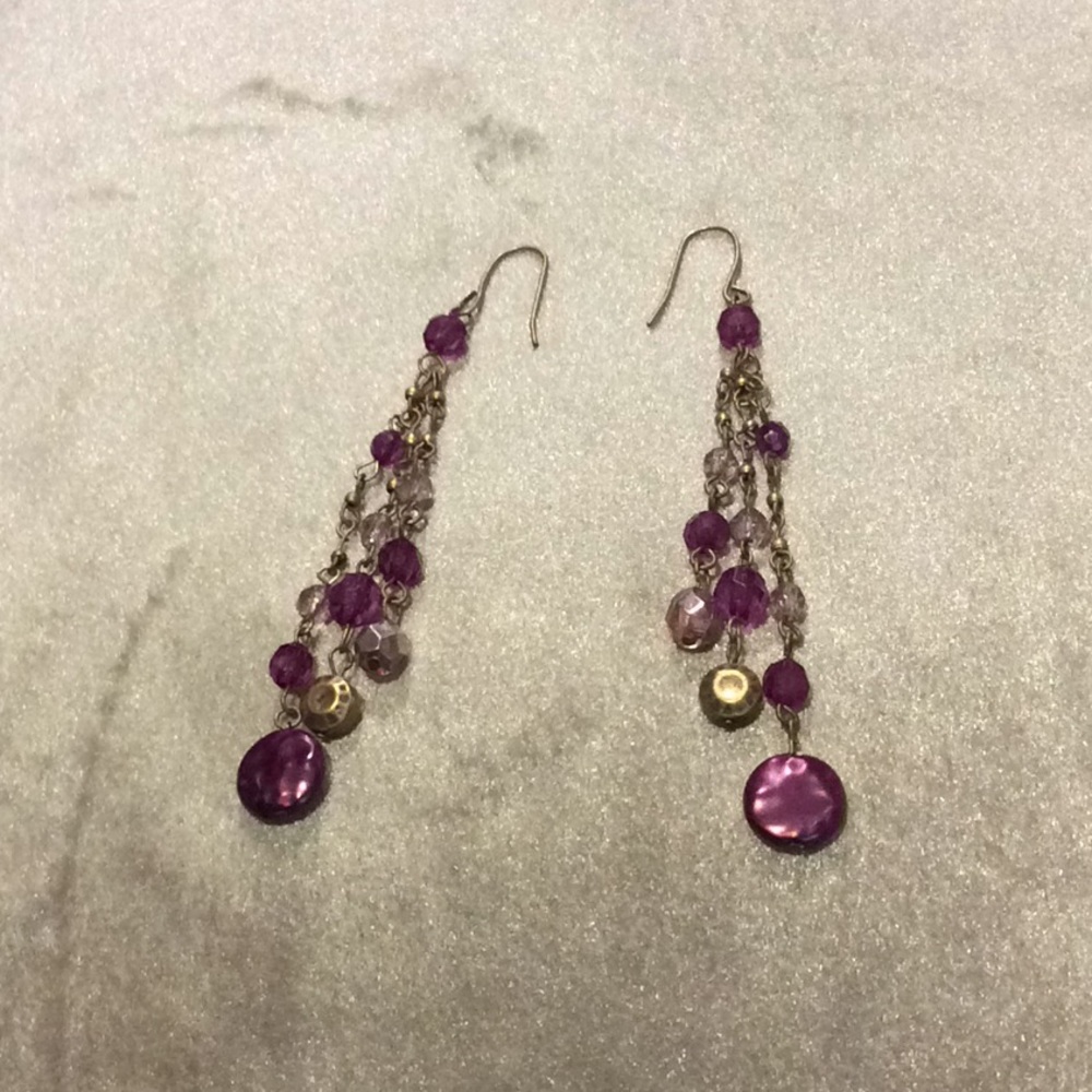 Purple Dangling Earring